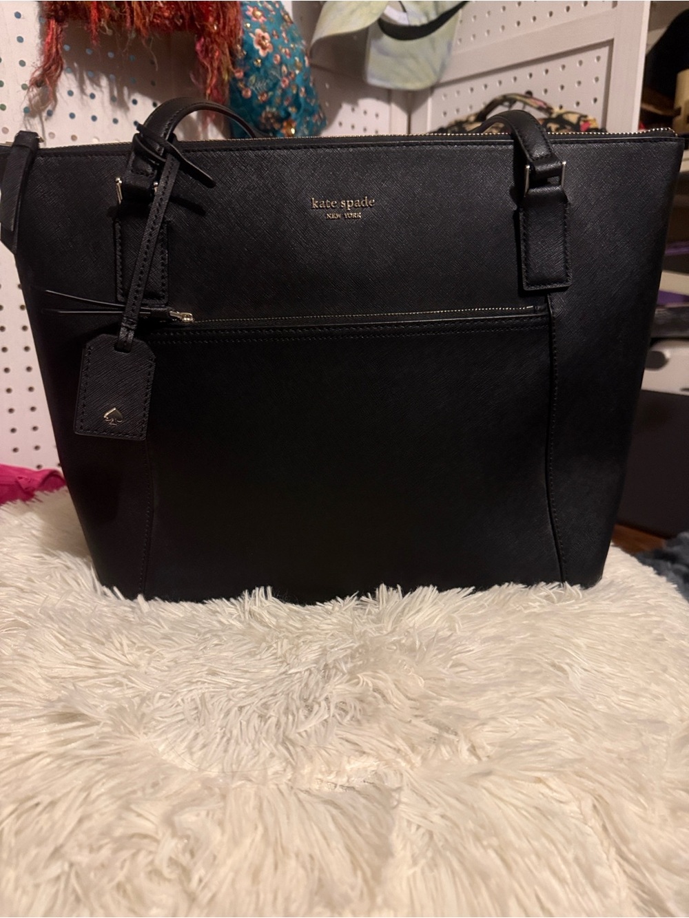 Kate Spade Cameron Black Leather Structured Tote